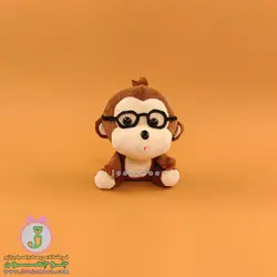 عروسک میمون | مدل عینکی نشسته | 18 سانت