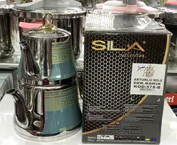کتری و قوری استیل طرح دار لیزری مارک SILA