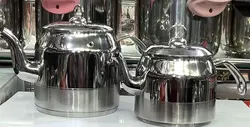 کتری و قوری دسته استیل ساده مارک PEGASUSS