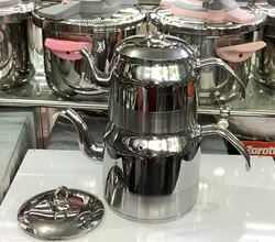 کتری و قوری دسته استیل ساده مارک PEGASUSS