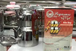 کتری و قوری دسته استیل ساده مارک PEGASUSS