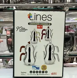 کتری و قوری دسته طلایی مارک Lines