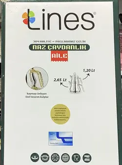 کتری و قوری استیل دسته طلایی مارک Lines L–3021