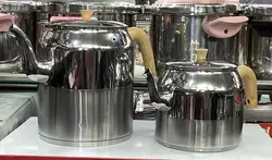 کتری و قوری استیل دسته چوبی مارکPEGASUSS
