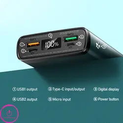 پاوربانک ریمکس Remax مدل RPP-129 ظرفیت 20000 توان 22.5 وات اورجینال