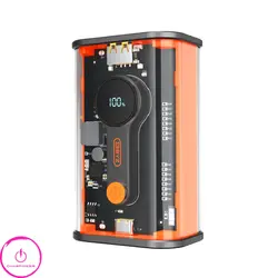 پاوربانک شیشه ای بی وای زد BYZ مدل W89 ظرفیت 10000 توان 20 وات