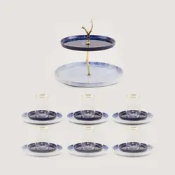 سرویس چای خوری گلور مدل ابر وباد به همراه شیرینی خوری