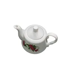 قوری چینی طرح گل سرخی| فروشگاه اینترنتی خرید نو