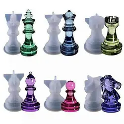 قالب سیلیکونی مهره شطرنج سه بعدی وارداتی مجموعه 6عددی
