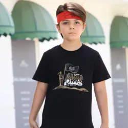 تیشرت مشکی پسرانه طرح سرباز حسینم