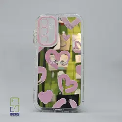 قاب گوشی A35 آینه‌ای قلب صورتی | کاور دخترانه شیک و مقاوم سامسونگ a35 - کاورما | فروشگاه اینترنتی کاورما