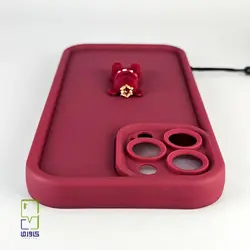 کاور عروسکی بند دار آلبالویی| آیفون pro max 13 - کاورما | فروشگاه اینترنتی کاورما