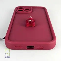 کاور عروسکی بند دار آلبالویی| آیفون pro max 13 - کاورما | فروشگاه اینترنتی کاورما