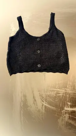 تاپ(ژیله )قلاب بافی  مشکی