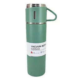 فلاسک مدل کادویی VACUUM FLASK SET گنجایش 0.5 لیتر به همراه لیوان