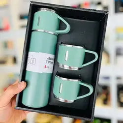 فلاسک مدل کادویی VACUUM FLASK SET گنجایش 0.5 لیتر به همراه لیوان