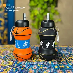 قمقمه تاشو توپ بسکتبال سیلیکونی 500 میلی لیتر