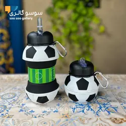 قمقمه تاشو توپ فوتبال سیلیکونی 600 میلی لیتر