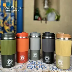 تراول ماگ دور سیلیکونی طرح کافی 450 میلی لیتر