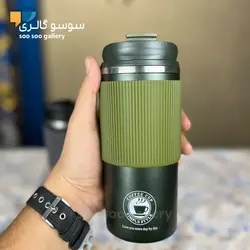 تراول ماگ دور سیلیکونی طرح کافی 450 میلی لیتر