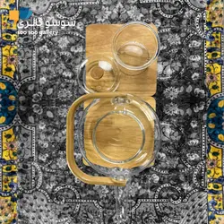 قوری پیرکس دسته بامبو چوبی
