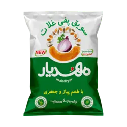 سويق پفي غلات كامل پيازجعفري50گرمي مهديار