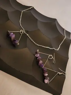 نیم ست استیل هندسی با سنگ آمیتیس