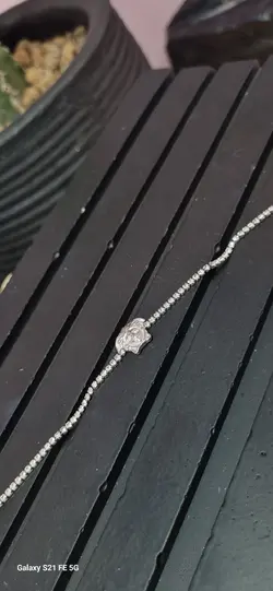 دستبند تنیسی ورساچه نقره ای