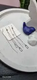 گوشواره بخیه استیل نقره ای