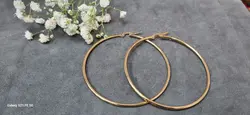 گوشواره استیل حلقه ای بزرگ  طلایی