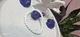 دستبند سنگ کریستال مشکی سفید