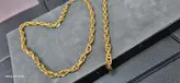 نیم ست استیل طلایی زنجیر طنابی