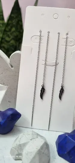 گوشواره بخیه استیل نقره ای