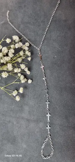 تمیمه دستبند نقره ای استیل رنگ ثابت