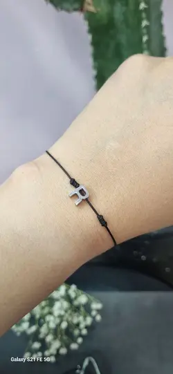 دستبند استیل نقره ای حروف