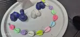 دستبند بافت صدف رنگی با بند لمه