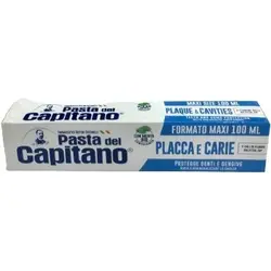خمیر دندان ضد لک و پوسیدگی دندان کاپیتانو با2 نمک فلوئور سولفات روی 100 گرمی pasta del capitano placca e carie 2 sali di fluoro