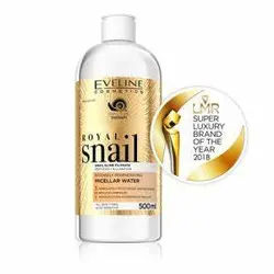 میسلار واتر پاک کننده و جوانساز پوست عصاره حلزون و خاویار او لاین Eveline Royal Snail Micellar Water