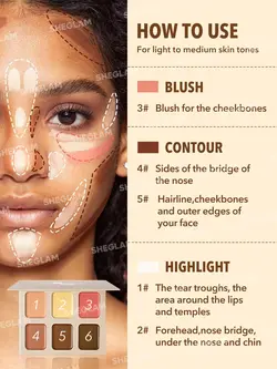 کانتور جامد ۶ رنگ شیگلم (stereo face fix six sheglam) - فروشگاه نیواسان