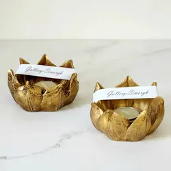 وارمر شمعدان و عودسوز پتینه با طرح گل و ساغر کد D