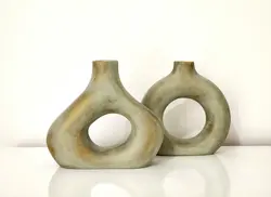 گلدان دکوری دونات دفرمه پتینه