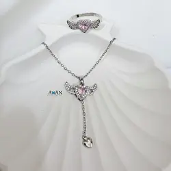 گردنبند و انگشتر قلب بالدار کد۱۸۲