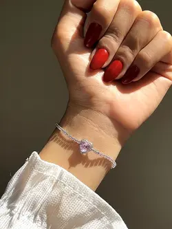 دستبند قلب صورتی کد۸۴