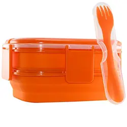 ست ظروف غذای دو طبقه سیلیکونی تاشو Foldable