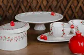 شیرینی خوری دستساز سرامیکی طرح انار گل
