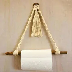 جا دستمال کاغذی آویزی مکرومه بافی