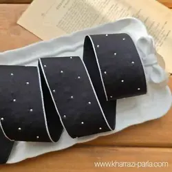 روبان پارچه ای نگین دار عرض 4 مشکی