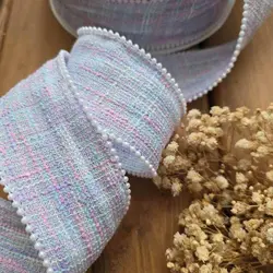 روبان شنل لبه مروارید یاسی