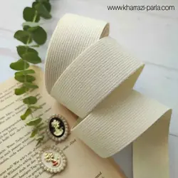 روبان مخمل کبریتی شیری