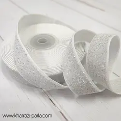 روبان مخمل شاین سفید عرض 2.5